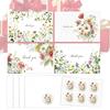 4Pcs Watercolor Floral Botanical Design Greeting Cards With Envelopes For Thank You Birthday Wedding Thank You Cards