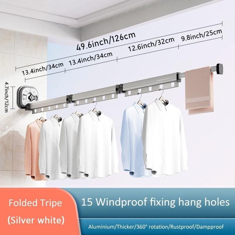 Retractable Clothes Drying Rack Household Foldable Clothes Hanger Rack Wall-mounted Invisible Clothes Drying Tool