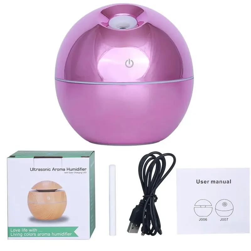 USB Aroma Oil Difuzér Dřevo Elektrický Zvlhčovač 130ml Ultrazvukový Zvlhčovač vzduchu Mini Aromaterapie LED Light Mist Maker for Home