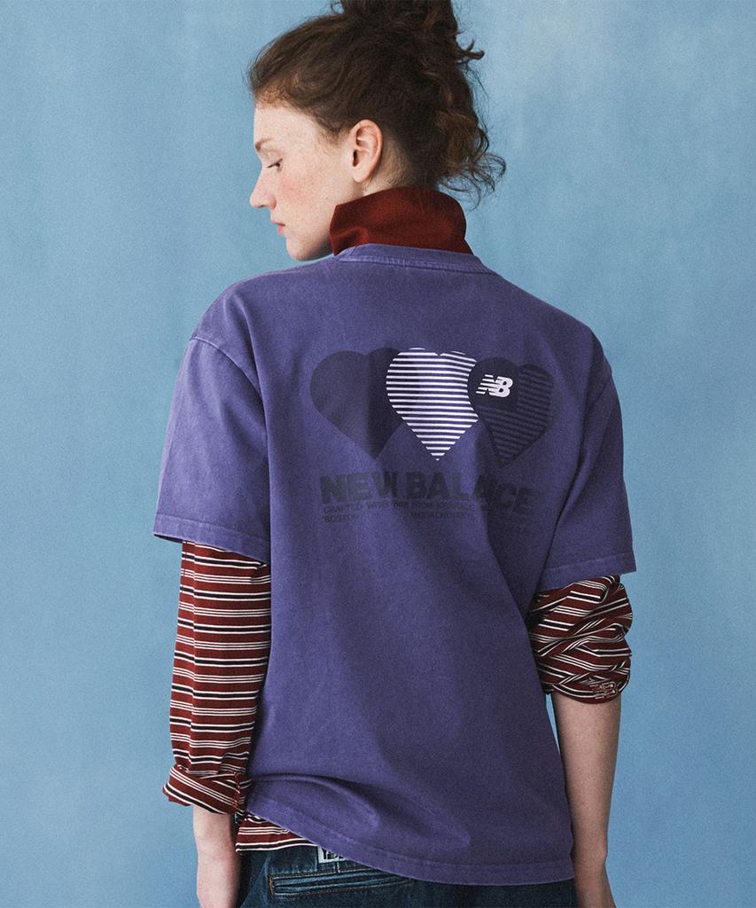 Nyuballanseu Nbneg2A073 / Uni Nb Heart Graphic Short Sleeve Tee (Dark Purple)