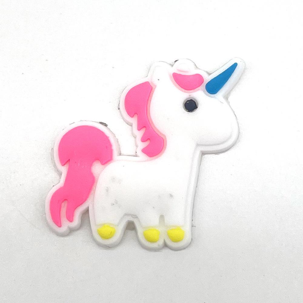 Cute Cartoon Unicorn Flower Clog Buckles - Removable & Soft Rubber Garden Shoe Decorations