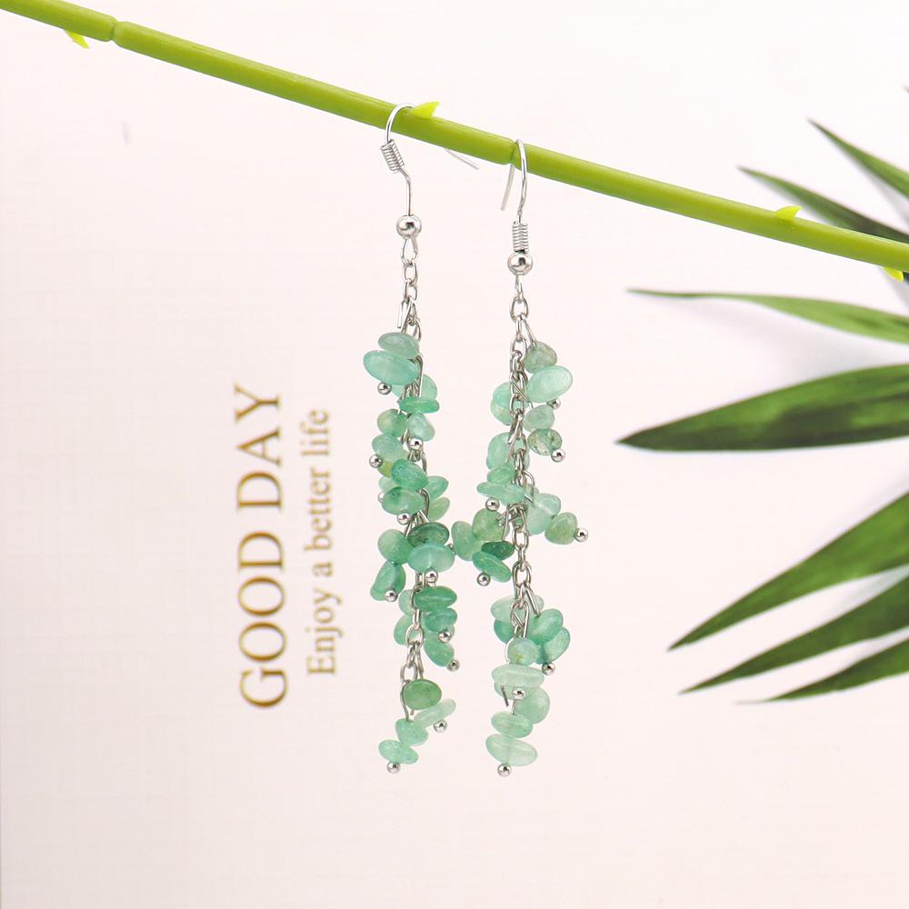 Natural Crystal Stone Handmade Tassel Earrings - Tiktok Live E75