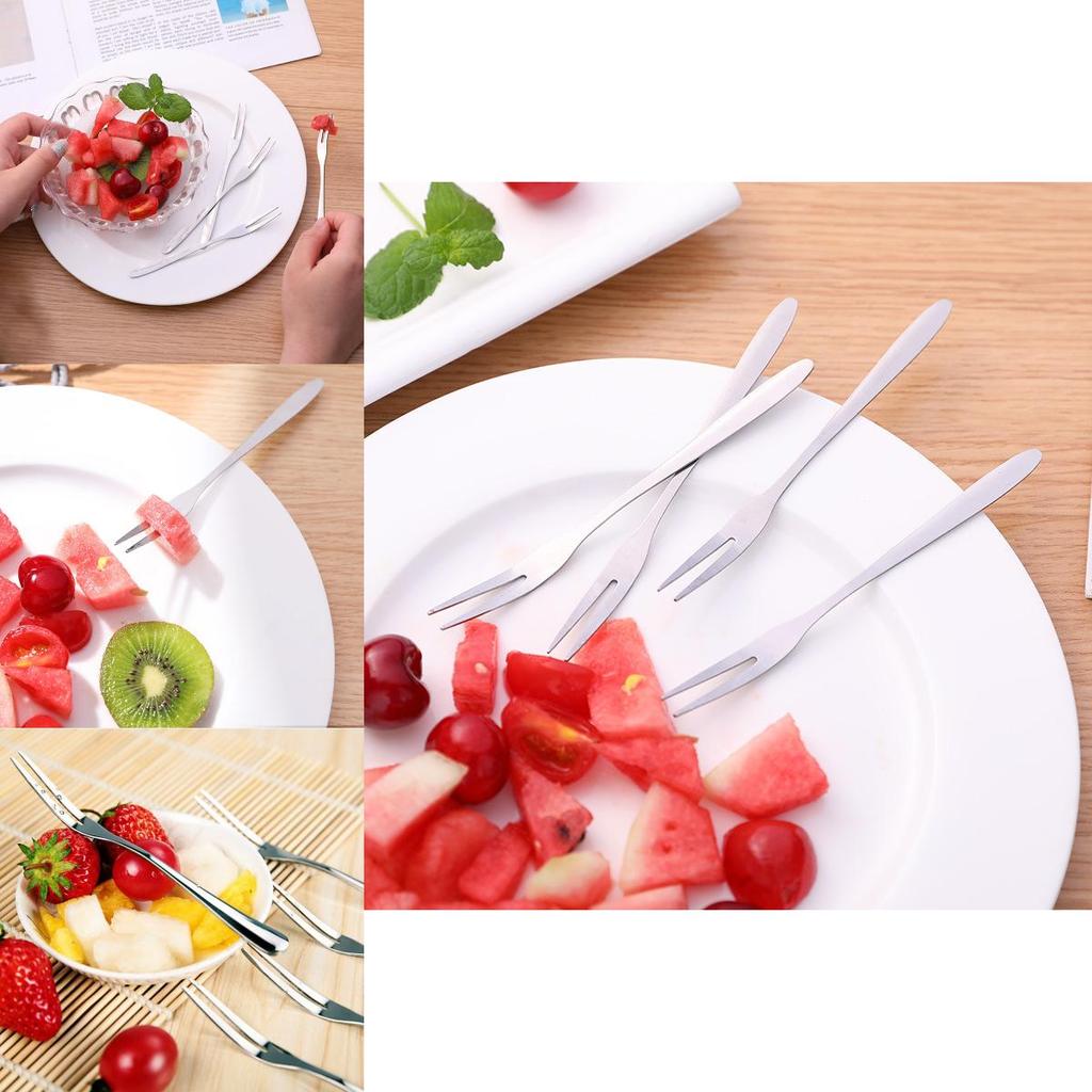 Stylish Stainless Steel West Tableware Fruit Forks Small And Safe For Fruit And Cake Eating