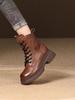 New Women's 2026 Autumn/Winter Collection Thick Bottom and Velvet Retro Middle Boots British Style Short Boots for Women