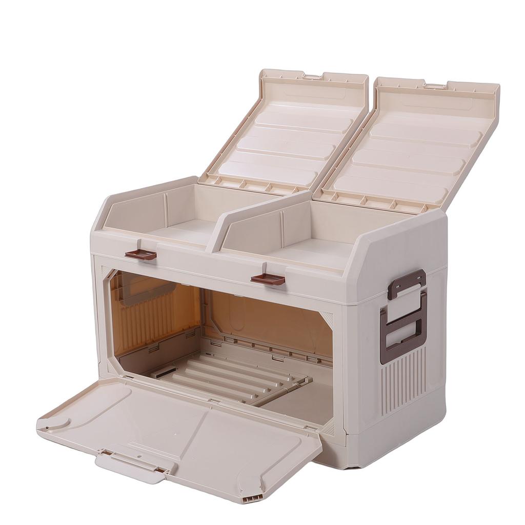 Outdoor Storage Box 2 Tier Large Capacity Foldable Stackable Water Proof Dust Proof Camping Storage Bin for Picnic