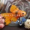 First Layer Cowhide Small Goldfish Bag Pendant Keychain Pure Hand Workmanship Small Red Fish Small Yellow Croaker Key Chain Koi Pendant