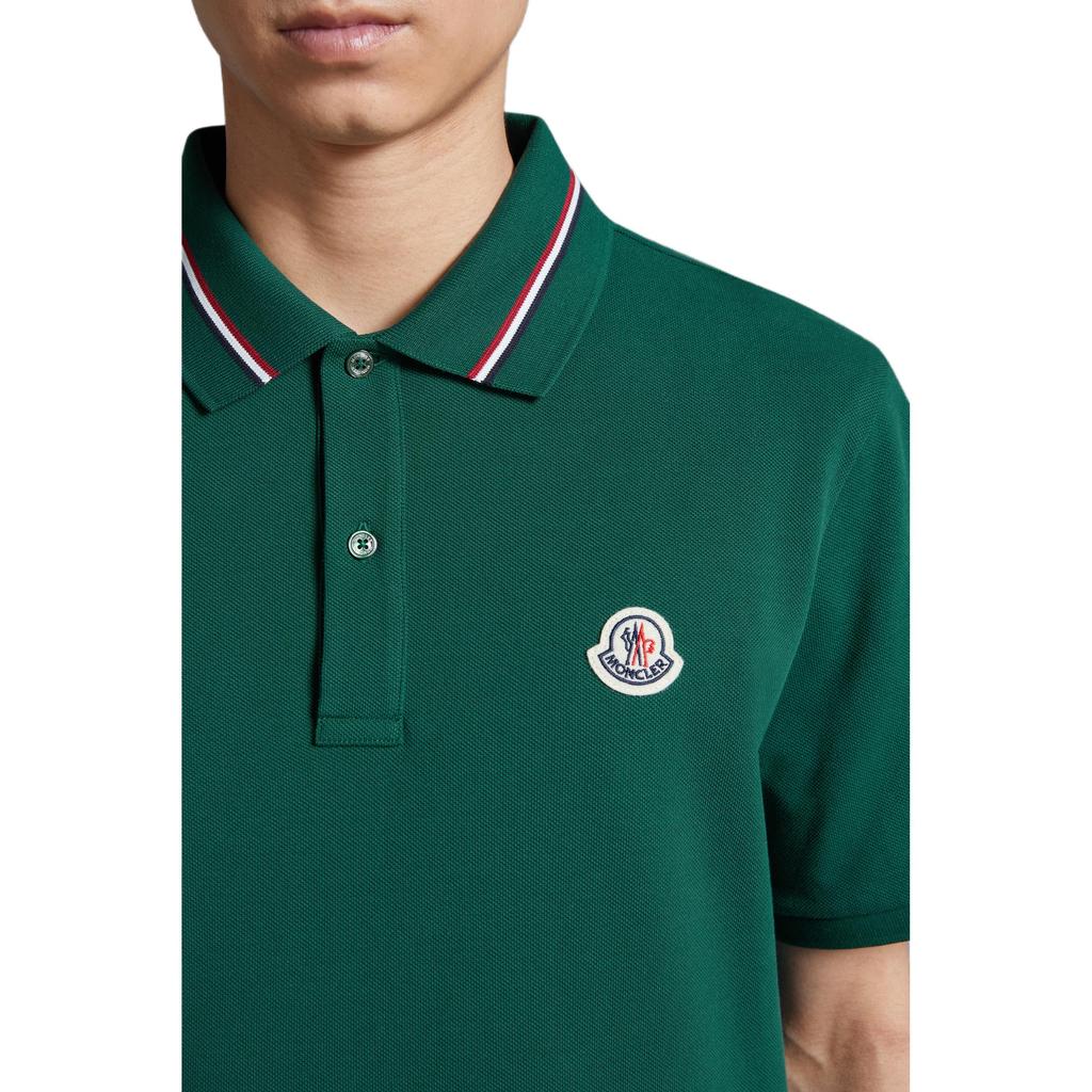 Moncler Comfortable Loose Fit Logo Pattern Polo Shirt Men Tops Olive-Green J10918A0002189A16875