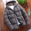 Men's Wine Red Hooded Quilted Winter Jacket with Adjustable Drawstrings, Available in Multiple Colors