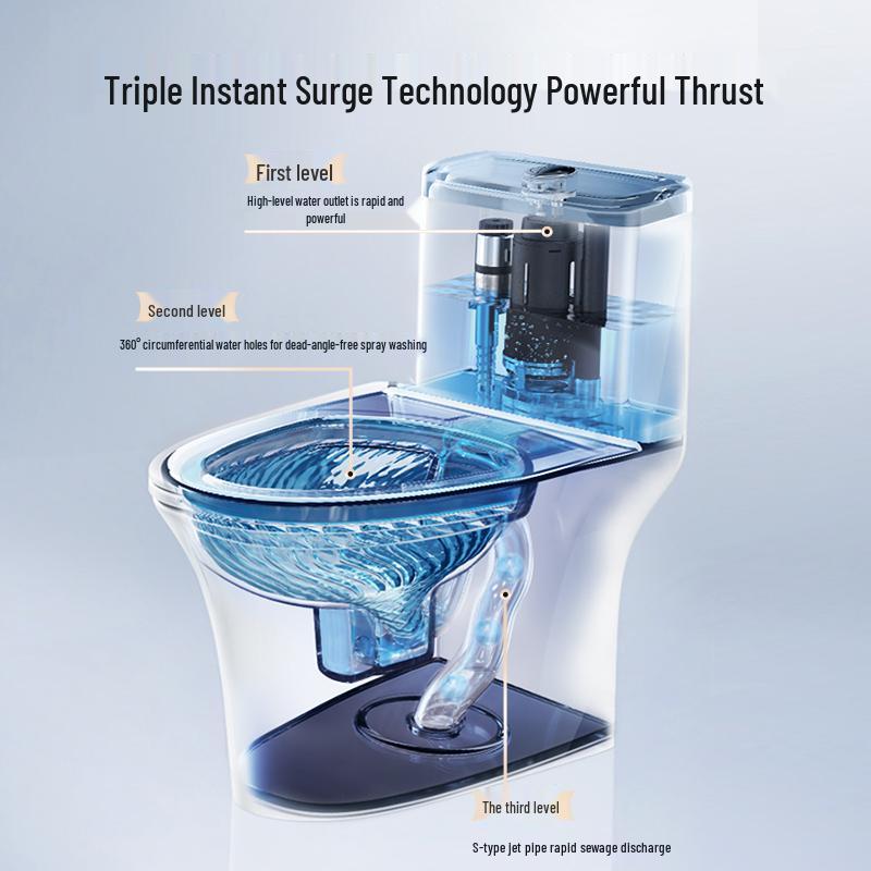 Home Siphon Toilet Bowl: One-Piece, Ceramic, Floor Drain, Super Swirl Flush for Bathroom Use