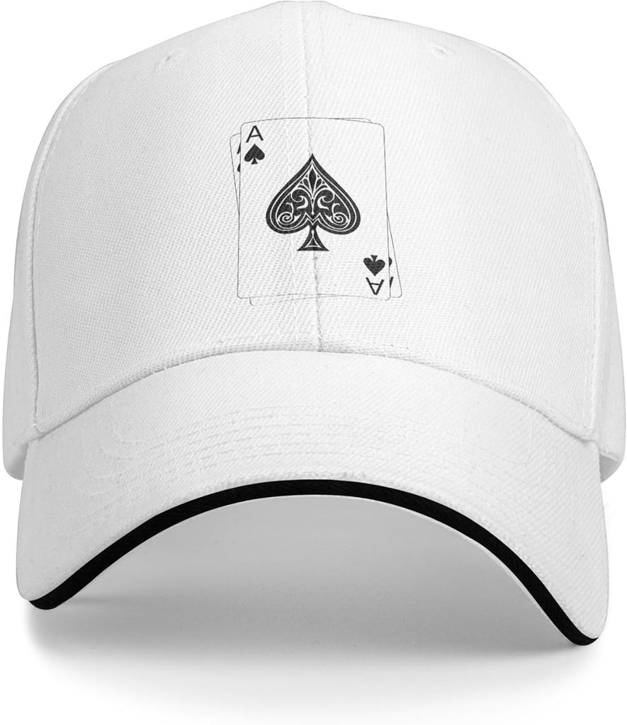 Poker Ace of Spades Baseball Cap Men Women Adjustable Peaked Sandwich Dad Hats Golf Hat