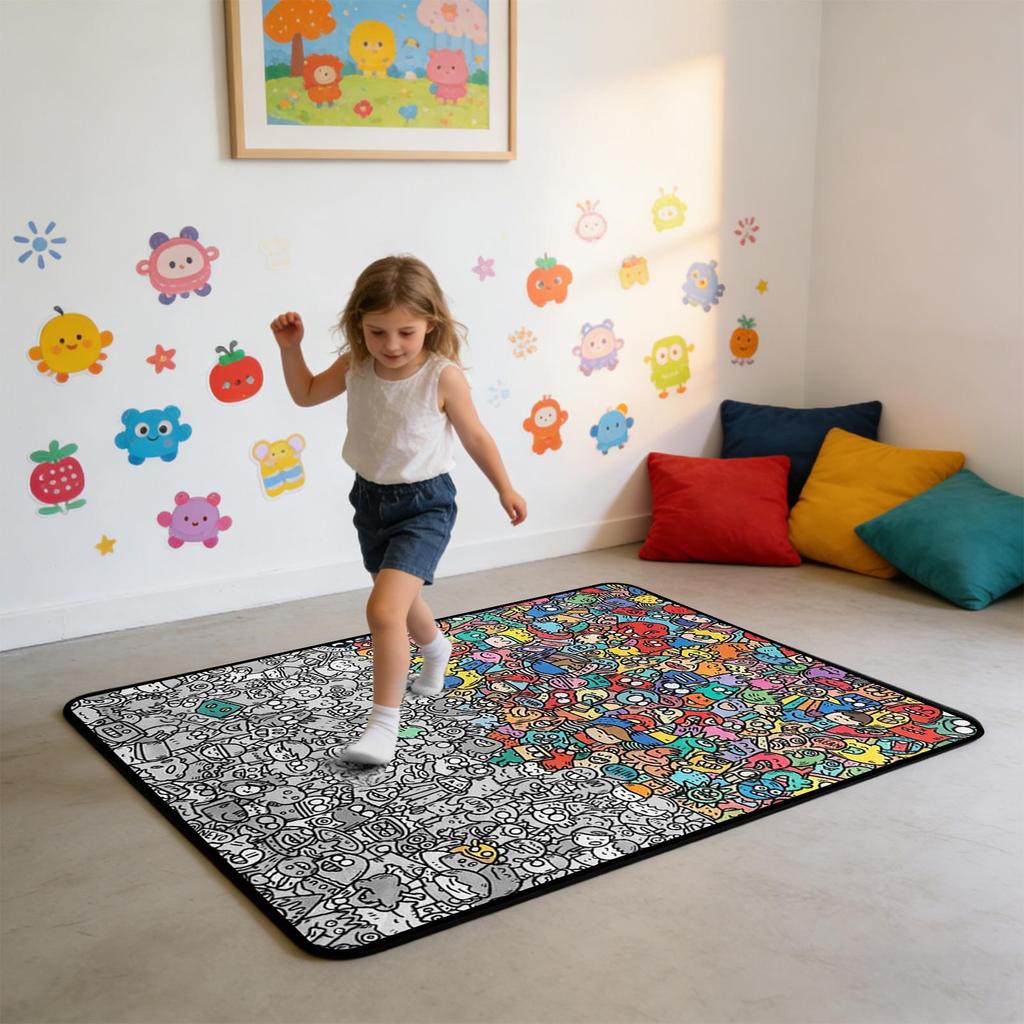 Manta para Colorear Lavable Mantas para Sofá Manta para Pintar para Niños Niñas Familias Amantes de las Manualidades Guarderías Cumpleaños Vacaciones