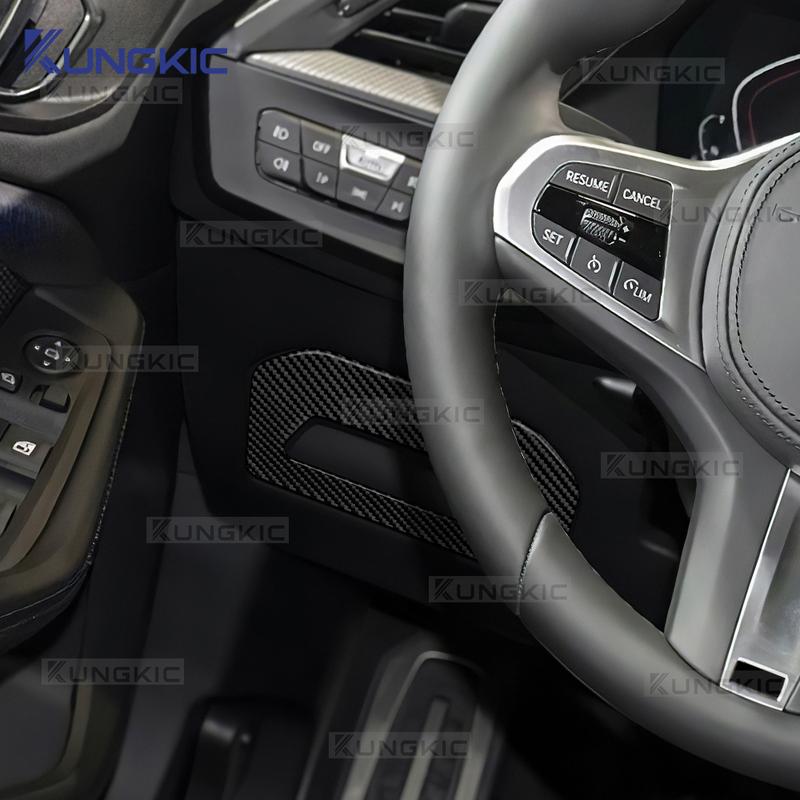 Real Soft Carbon Fiber Car Fuel Box Panel Sticker For BMW F40 F44 1 2 Series 2020 2021 2022 2023 2024 LHD RHD Trim Accessories.
