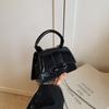 Shoulder Bag For Women Mini Crossbody Handbag Shiny Pu With Chain Belt Magnetic Button Closurefor Commute Photography Daily Use