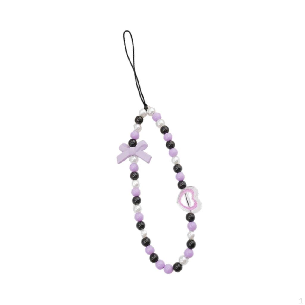 Beaded Phone Lanyard Cute Bracelet Keychain Bag Pendant Decoration Wrist Strap