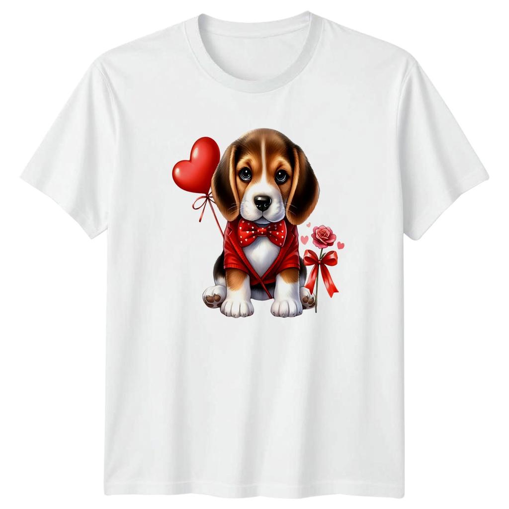 Beagle Puppy Valentines Day Unisexs TShirt Unisexs Tee Graphic Unisex Top