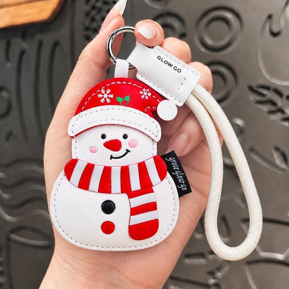 PU Leather Holiday Bag Charm Lightweight Holiday Keyring Leather Keychain Christmas Gift Exchange
