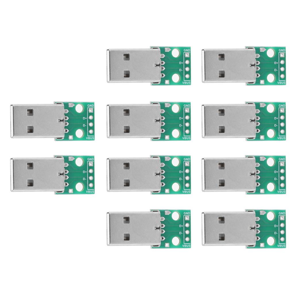 10Pcs USB Type A Male Plug To DIP Adapter Board 4 Pin 2.54mm Pitch