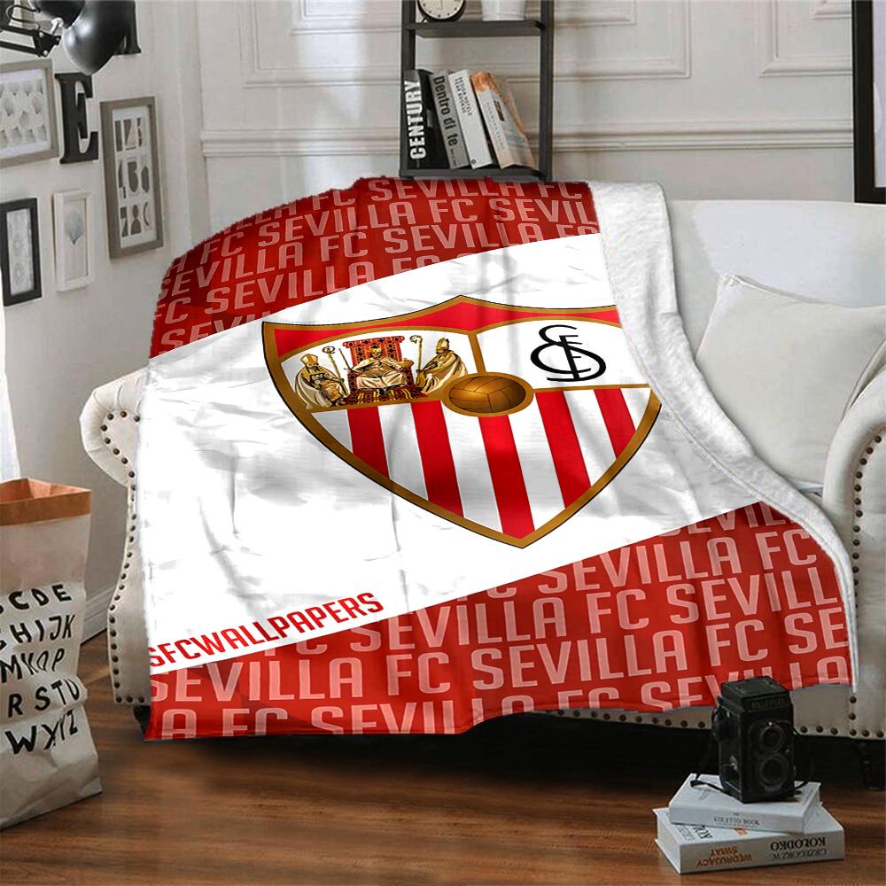 1pc Blanket - Seville Logo Print Design,Lightweight Blanket for Sofa,Bed- Soft &Warm,Gift for All Seasons
