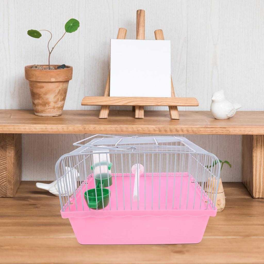 Portable Small Bird Cage ABS Iron Spacious Travel Carrier Perch Food Box Water Dispenser Parrot Carrying Cage Bird Carrier