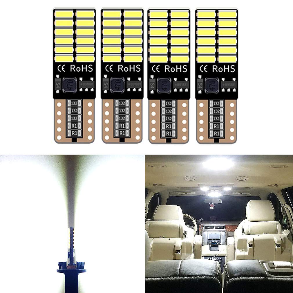 

T10 LED White Explosive Light, 4 Pcs, Built-in Canceller, LED T10, Compatible with Vehicle white set of 4 білий