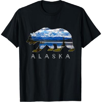 Alaskan Bear with Lake & Mountain Souvenir T-Shirt