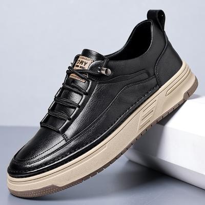 Fashion Luxury Brand Mens All-match Flats Lace Up Oxford Sneakers Comfort Outdoor Jogging Shoes 2024 New Handmade Leather Casual Shoes