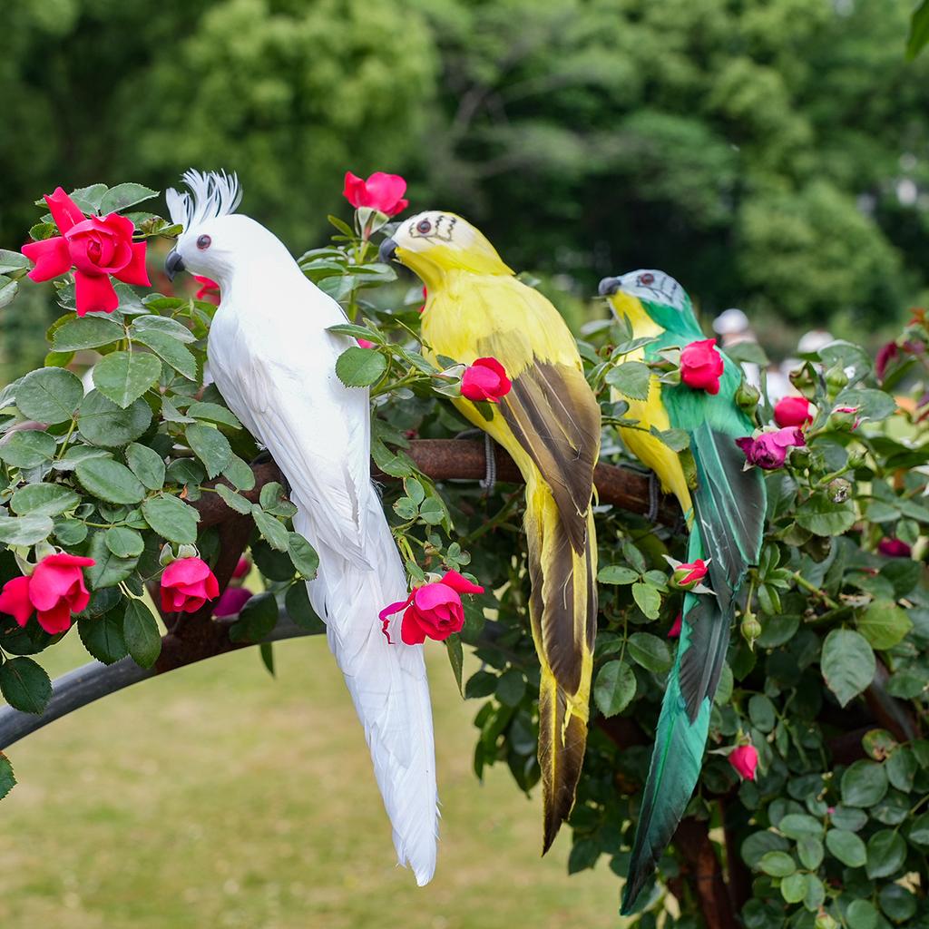 25/35cm handcrafted simulated creative parrot feather lawn small statue decoration animal bird garden bird accessory decoration