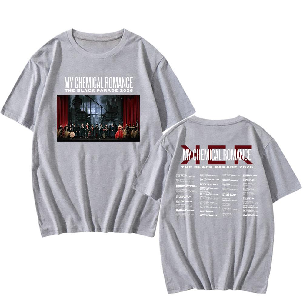 

THE BLACK PARADE 2026 Tour Tees Rock Band My Chemical Romance Print T-shirt Cotton Short Sleeve Loose Tshirts XXL