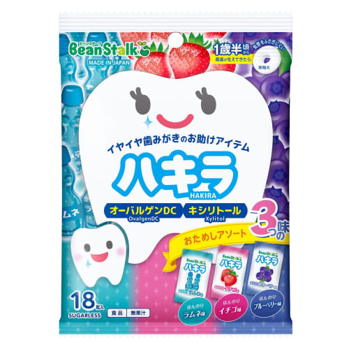 Snow Brand Beanstalk Hakira Trial Assortment, 3 Flavors, 18 Pieces, for Ages 18+