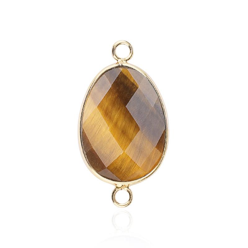 1 Stück Doppelseitige Facettierte Naturstein Scheibe Anhänger Verbinder für Schmuckherstellung DIY Ohrring Halskette Armband