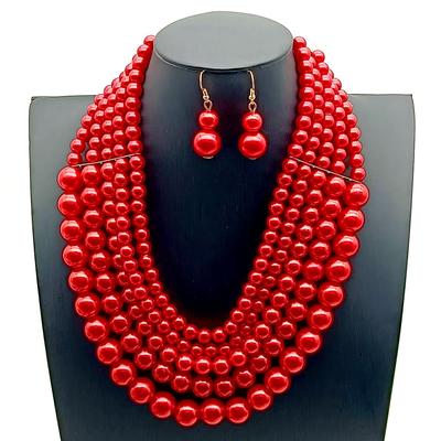 Leichter Luxus schlicht mehrschichtig lang Imitation Perlen Pullover Kette Retro Kleid Bankett Perlenkette