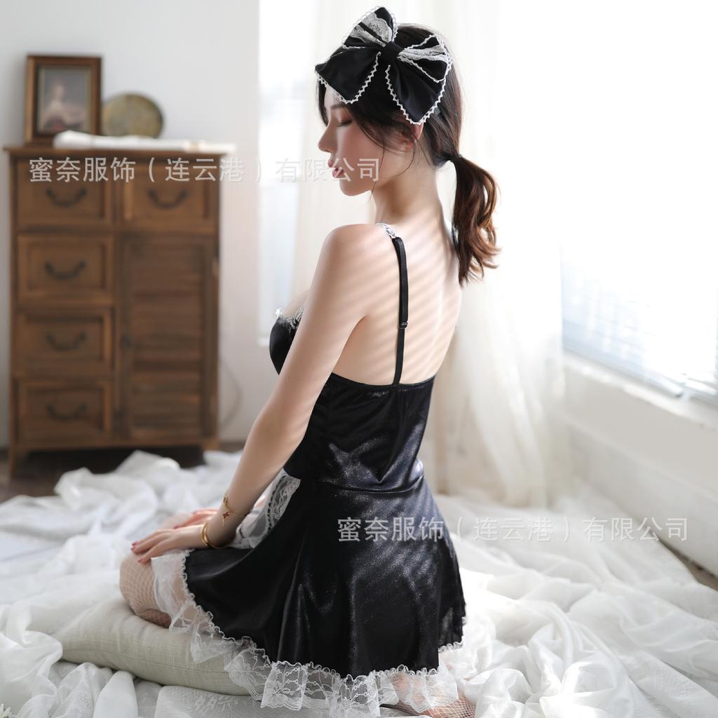 Sex lingerie sexy cute maid cosplay suspenders pure lust nightgown uniform seduction maid sex suit