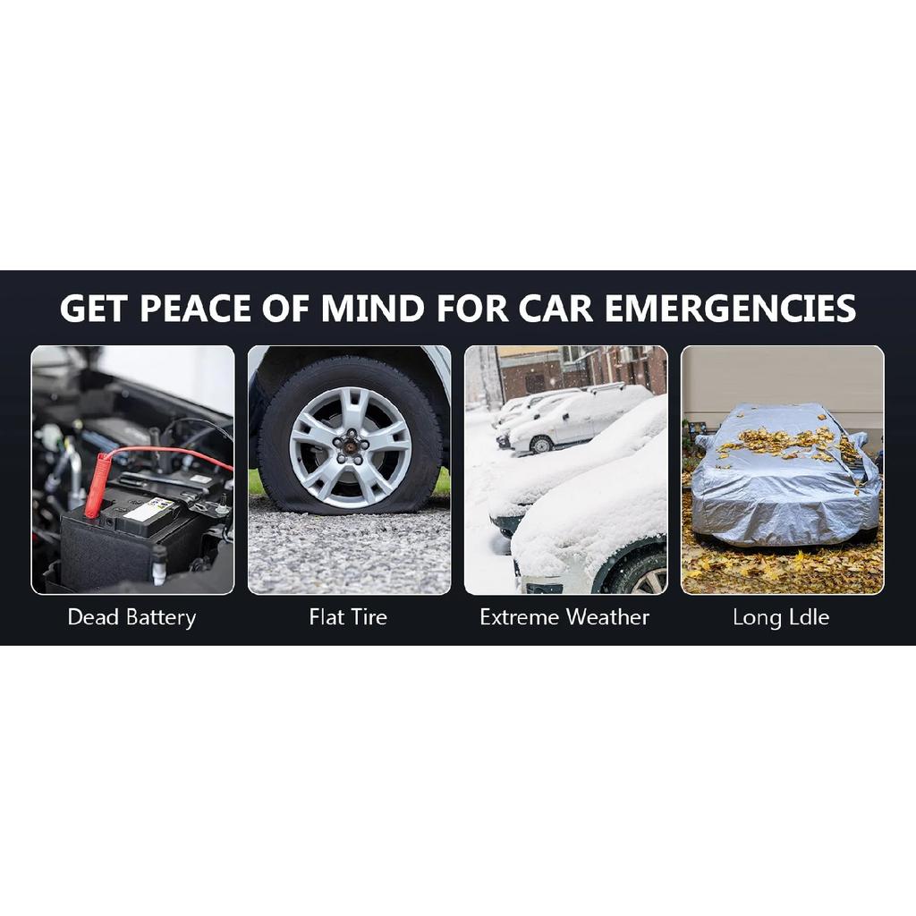 6000A 180psi 5 In1 Car Emergency Battery Pack Light 12v Booster Starting Device Capacitor Compressor Jump Starter With Air Pump