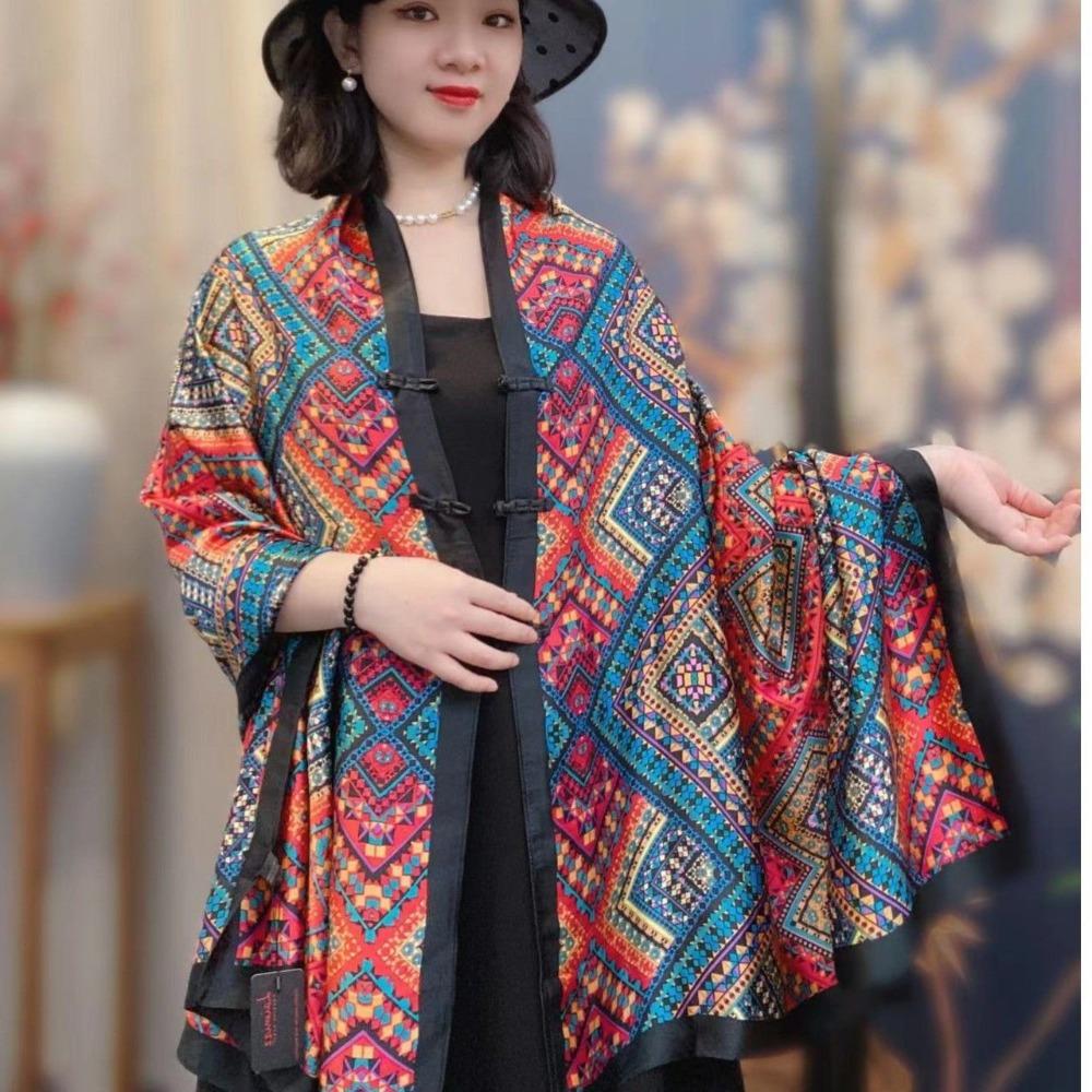 Sun Protection Silk Scarf Headscarf Thin Temperament Cardigan  For Women Lady Girl