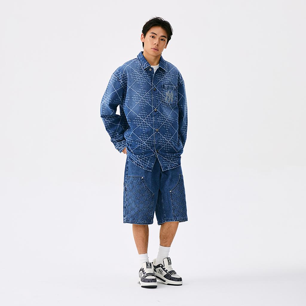 New MLB MONOGRAM Collection New York Yankees 25FW Shirt Unisex Standard 3ADRM0654-50INS