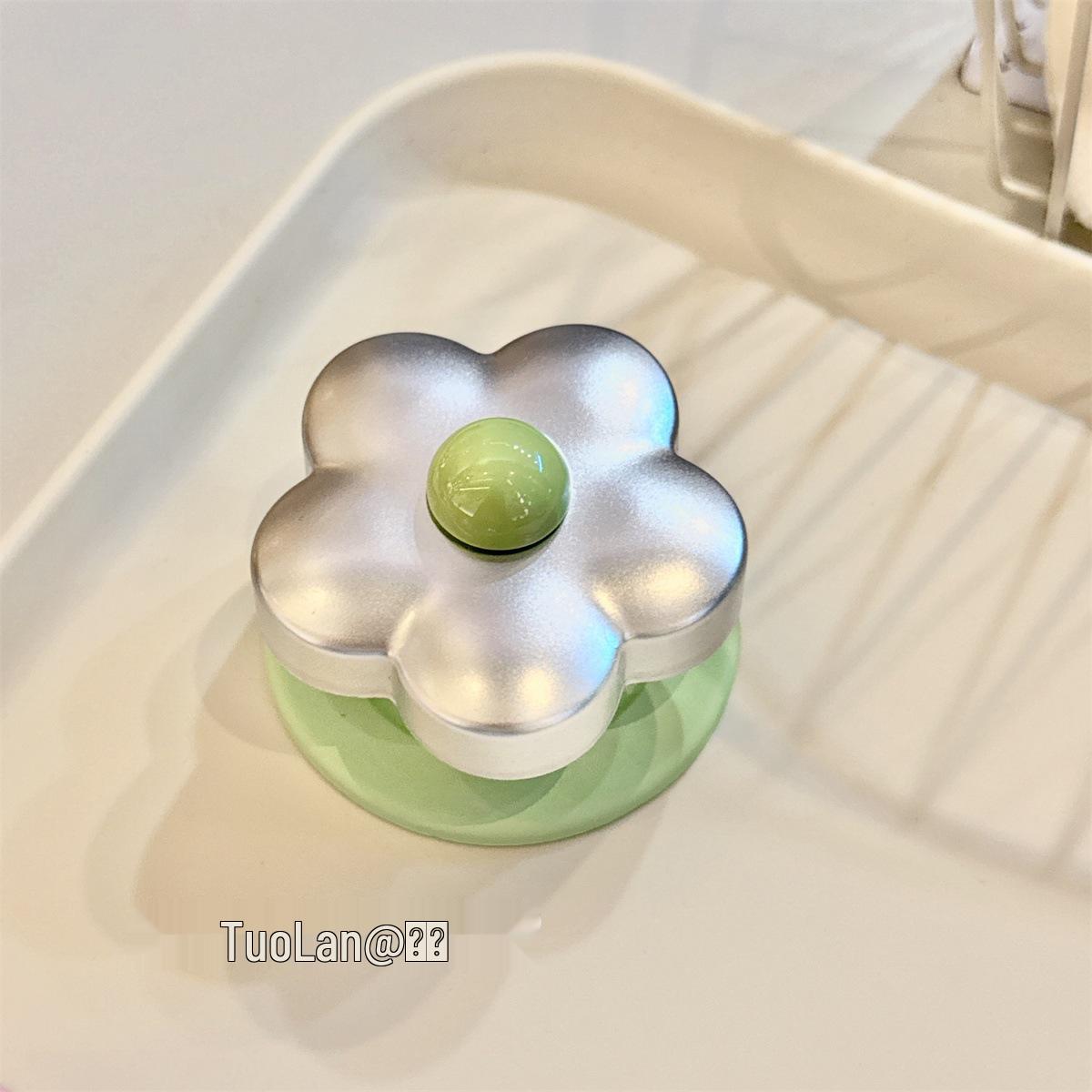 Korean Style 3D Matte Silver MagSafe Magnetic Flower Bracket with Strong Adsorption