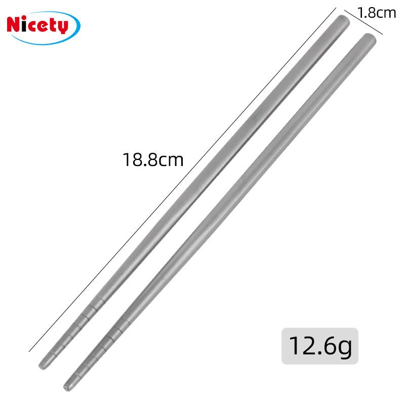 4-Piece Portable Titanium Cutlery Set with Chopsticks and Storage Box for Camping
