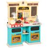 Cocina de Juguete con Agua Corriente, 85 Piezas de Accesorios, Grifo Eléctrico, Luces, Sonidos, para Niños de 3 a 6 Años, Plástico, Verde