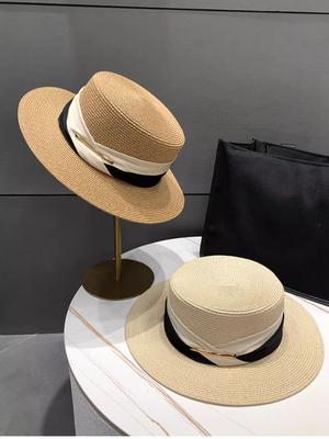 Nieuwe Fedora's Zomer Dames Boater Strandhoed Brede Rand Vrouwelijke Casual Panama Hoed Dames Klassieke Platte Strik Stro Zonnehoed Dames