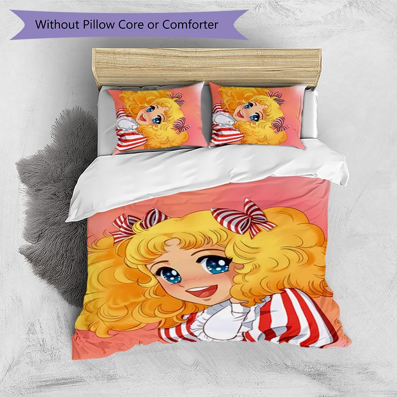 Candy Candy Beddengoed Set 3 Delen Zacht Ademend Dekbedovertrek Kussenslopen Set Wasbaar Slaapkamer Decoratie Huiscadeau