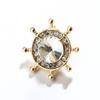 Zinc Zinc Alloy Rudder Collar Brooch Crystal  Cute   Birthday Gift