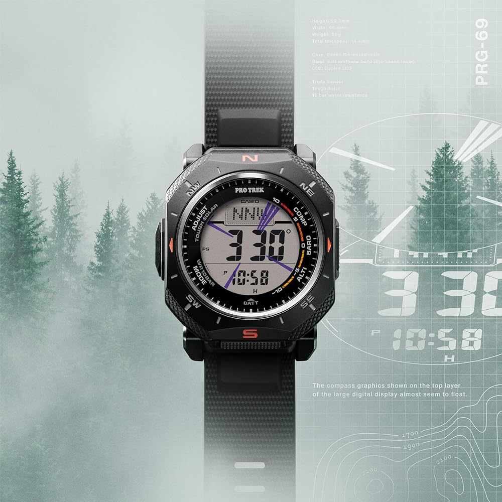 Casio Pro Trek Climber Line Tough Solar Eco-Friendly Men's Watch PRG-69-1JF Black