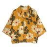 1116 Autumn New Han Fan Thin Yellow Printed Chiffon Shirt Top Women's Five-quarter Sleeve Floral Sunscreen Shirt