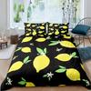 Lemon Duvet Cover Girls Boys Kids Botanical Lemon Pattern Comforter Cover Tropical Fruit Room Decorative Bedding Set With Zipper
