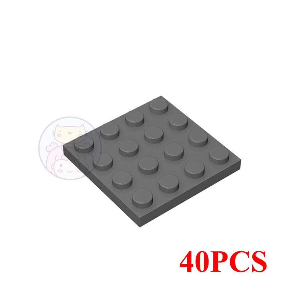 40PCS MOC Assemble Particles 3031 Thin Plate 4x4 Dots Building Blocks Figures Bricks DIY Educational Creative Toy for Kids