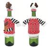 2PCS/Set Cute Christmas Elk Wine Bottle Cover Champagne Bottle Knitting Sweater for Party