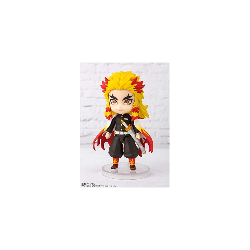 TAMASHII NATIONS Figuarts Mini Demon Slayer Rengoku Kyojuro 90mm PVC ABS Painted Action Figure