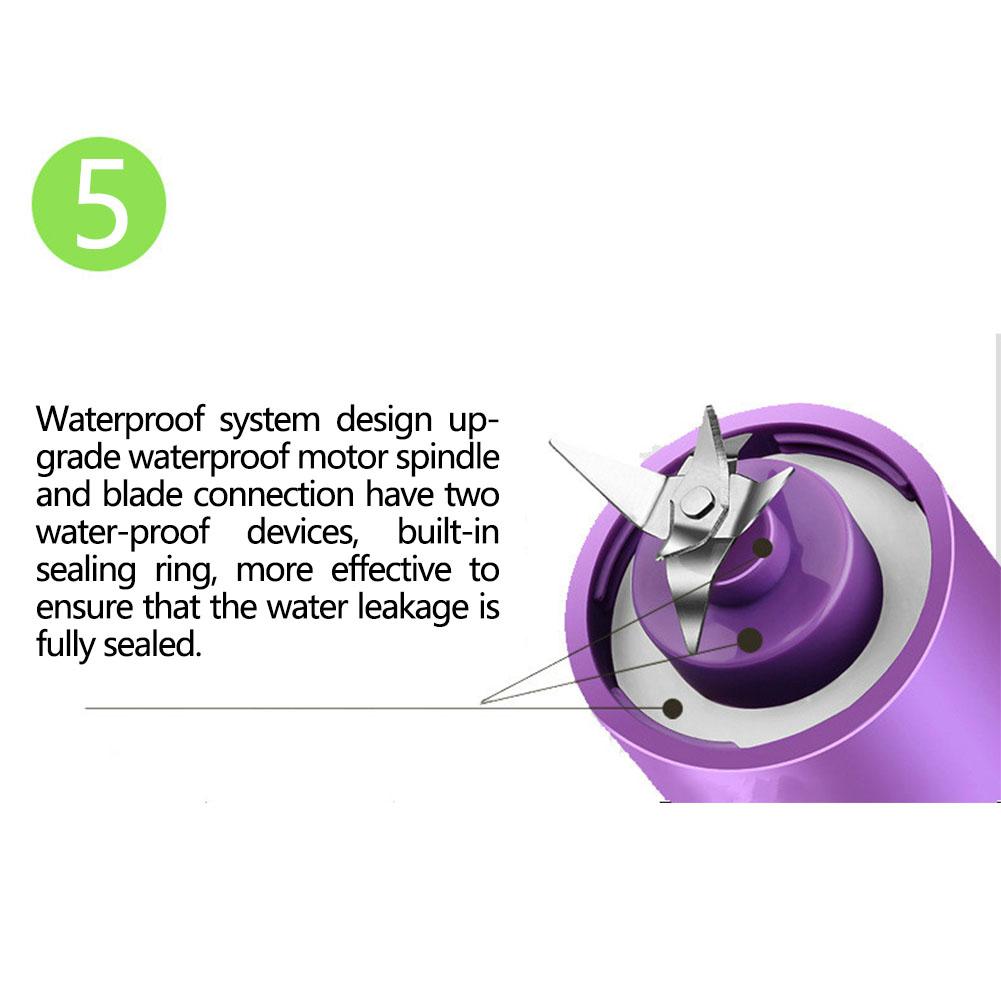 400ML USB Charging Multifunctional Electric Glass Juicer Mini Mixer Blender Vegetables Fruit Reamers Bottle