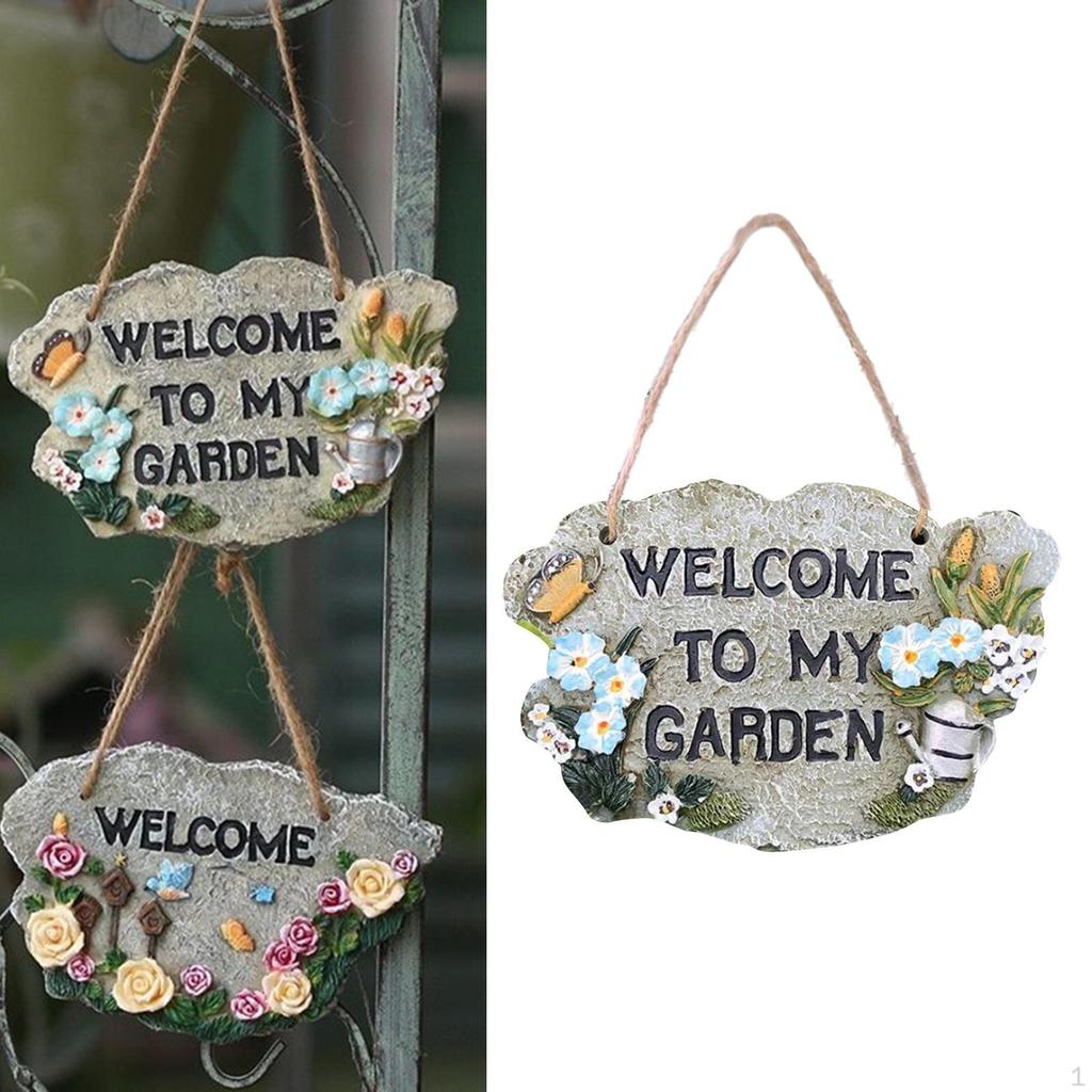 Door Welcome Sign for Porch, Garage, Spring Decorative Plaque, Front Patio