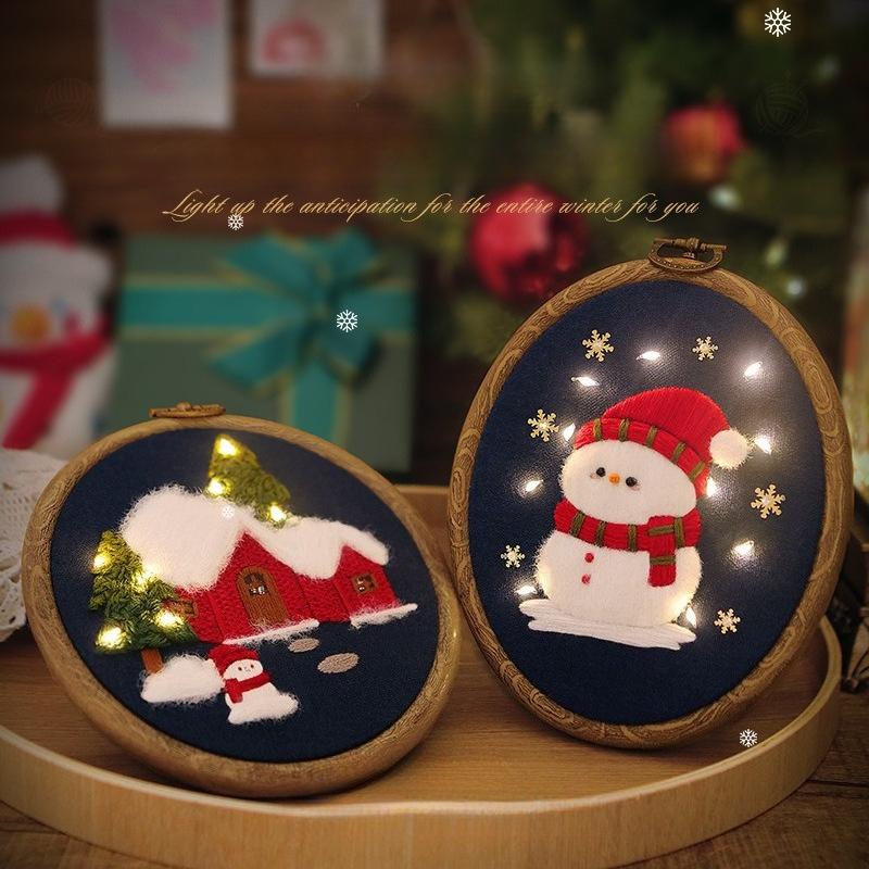 1pc Christmas Snowman Embroidery Kit - DIY Gift Making Toolkit